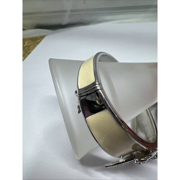 Dragonfly Insect  Silver 925 Cuff Bangle Bracelet CZ Rhinestone - Picture 5 of 13